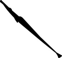 A black and white silhouette of a long spear vector