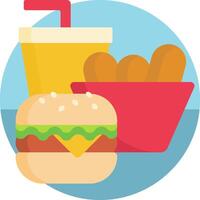 Fast food icon with hamburger, fries and drink vector