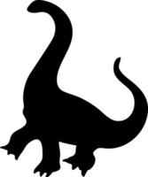 A dinosaur silhouette is shown on a white background vector