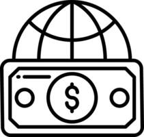 Money globe icon illustration vector