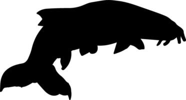 A silhouette of a fish with its mouth open vector