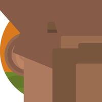 A brown hat with a brown and orange background vector