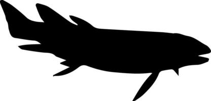 A silhouette of a fish on a white background vector