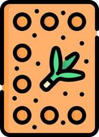 A square with a green plant on it vector