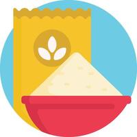 A bowl of flour and a bag of flour vector
