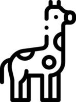 A giraffe is shown in a simple line drawing vector