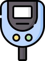 A blue and white electronic device with a screen vector