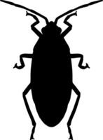 A black and white silhouette of a bug vector