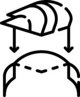 A black and white illustration of a hat with a hat on it vector