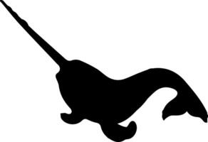 A narwhal is shown in silhouette on a white background vector