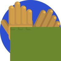 A pair of gloves with a green bag vector