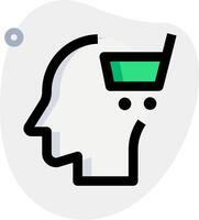 A person's head with a shopping cart icon vector