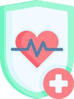 A heart with a heartbeat and a cross vector