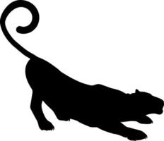 A black silhouette of a panther on a white background vector