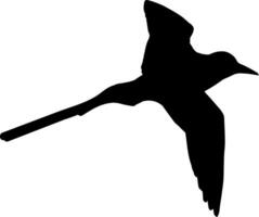 A black and white silhouette of a bird flying vector