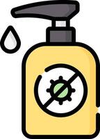 A bottle of hand sanitizer with a green dot vector