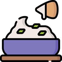 A bowl of rice with a spoon and a spoon vector