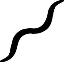 A black and white drawing of a long snake vector