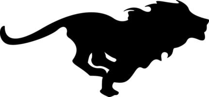 A black and white silhouette of a lion vector
