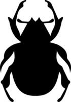 A black and white silhouette of a bug vector