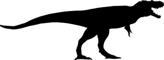 A silhouette of a t - rex with its mouth open vector
