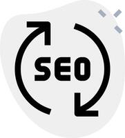 A white and black image of an arrow pointing to the word seo vector