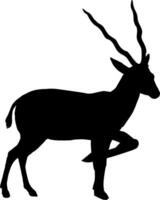An antelope is silhouetted against a white background vector