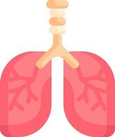 Lungs with a red heart on top vector