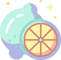 A lemon slice with a slice of lemon in it vector