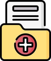 A folder with a medical document inside vector