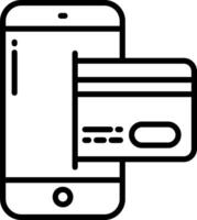 A smartphone with a credit card icon vector