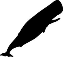 A silhouette of a whale with its mouth open vector