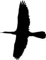A silhouette of a bird flying in the air vector