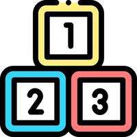A colorful set of blocks with numbers on them vector