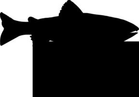 Silhouette of a fish on a white background vector