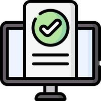A computer monitor with a check mark on it vector
