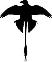 A silhouette of a bird with its wings spread vector