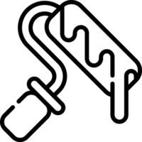 A black and white outline of a paint roller vector