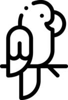A black and white bird on a branch vector