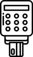 A black and white image of a calculator vector