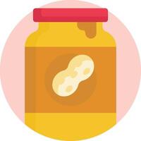 A jar of peanut butter on a pink background vector