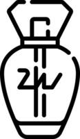 A black and white logo of a perfume bottle vector