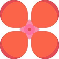 A red flower with four petals vector