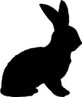 A black and white silhouette of a rabbit vector