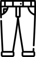 A black and white outline of a pair of jeans vector