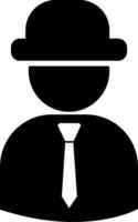A man in a hat and tie icon vector