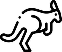 A black and white outline of a kangaroo vector