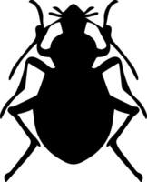 A black and white silhouette of a bug vector