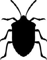 A black and white silhouette of a bug vector