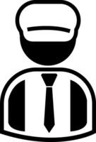 A black and white icon of a man in a tie vector